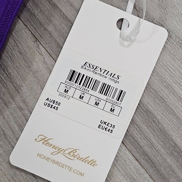Honey Birdette Essentials Purple Bikini Panty Logo Waistband Size M - Picture 3 of 4